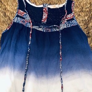 Blue and White Tank Top